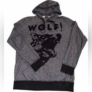 Diesel Charcoal Wolf Print Hoodie